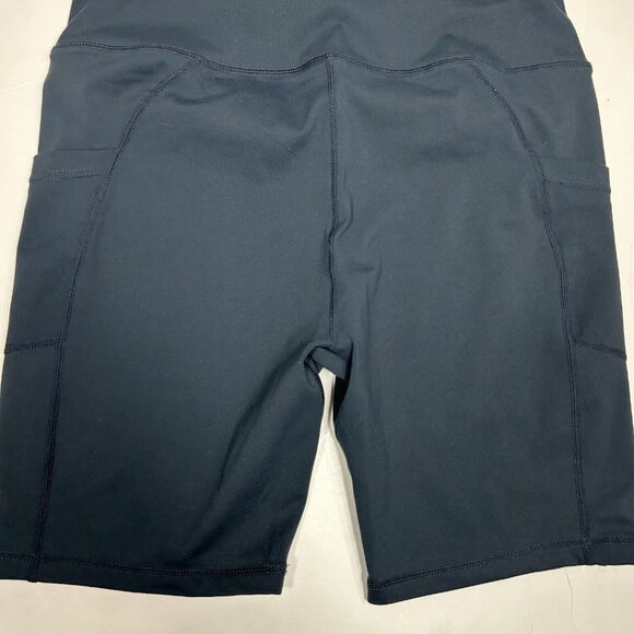 LouKeith Biker Sports Shorts Women Stretch Activewear Size M Dark Blue Pockets - Picture 8 of 8
